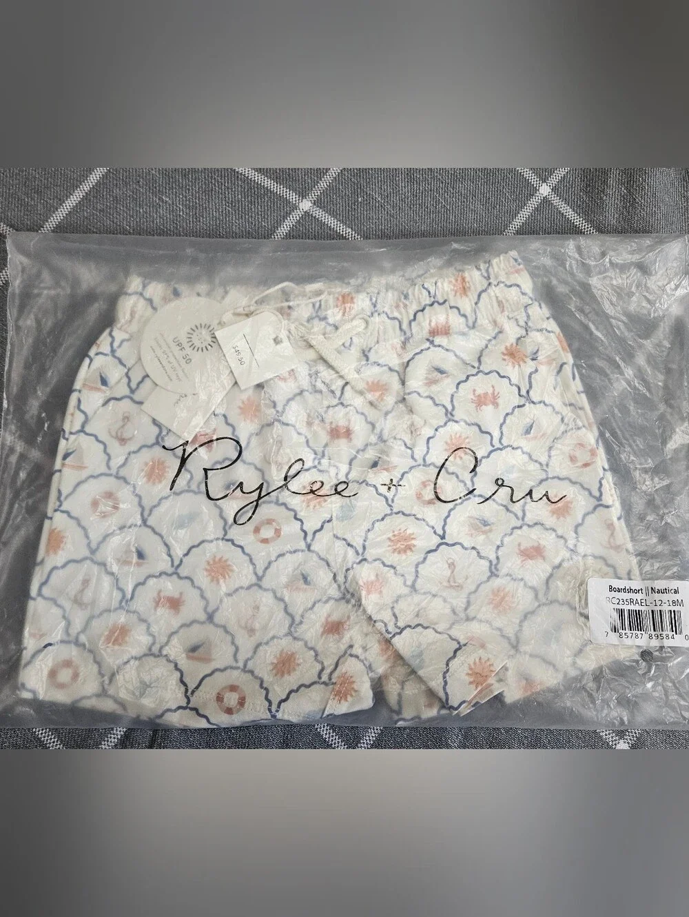 Rylee + Cru Nautical Board Shorts - Size 12 Months